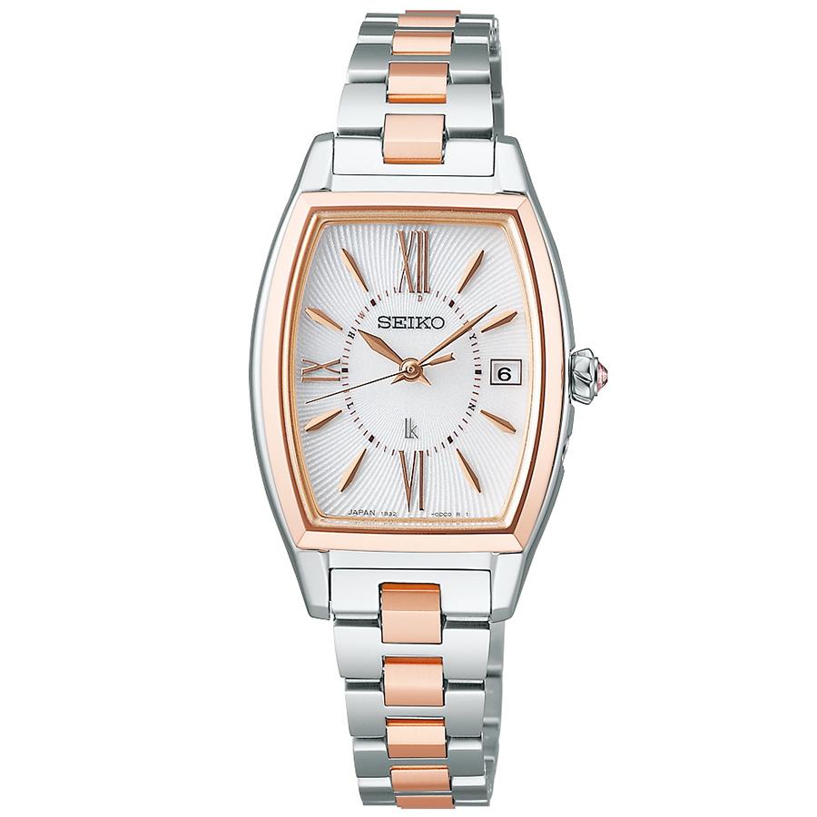 Seiko LUKIA Grow Blossom SSVW230 Women's Solar Radio-Controlled Watch with White Dial and Metal Band