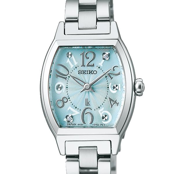 Seiko Lukia Happy Collection SSWA011 Women's Battery-Powered Quartz Watch with Tonneau Movement and Blue Dial