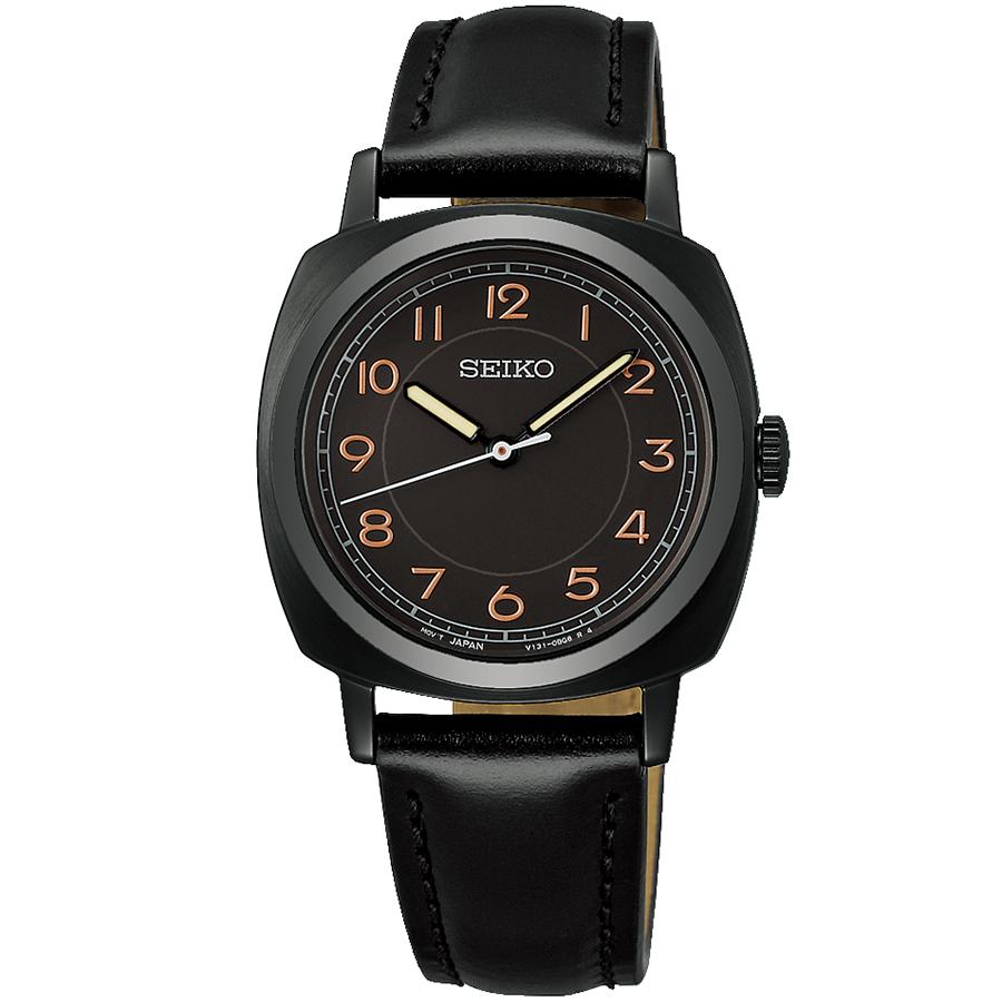 Seiko Selection The Steady Shop Exclusive Model STPX105 Women's Solar Watch with Cushion Black Dial and Leather Strap, Released November 21st