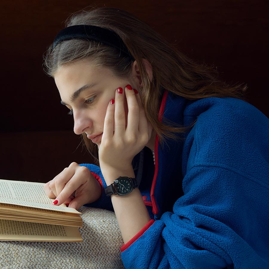 Seiko Selection The Steady Shop Exclusive Model STPX105 Women's Solar Watch with Cushion Black Dial and Leather Strap, Released November 21st