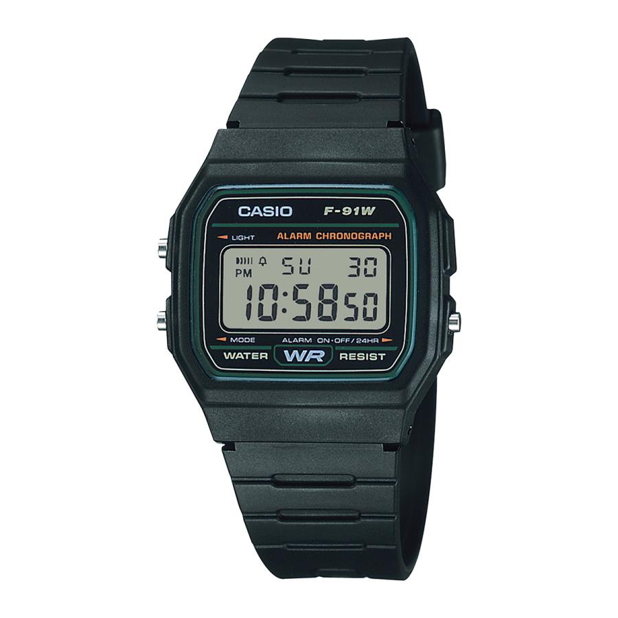 CASIO COLLECTION STANDARD F-91W-3JH JDM Green Accent Digital Men's Watch