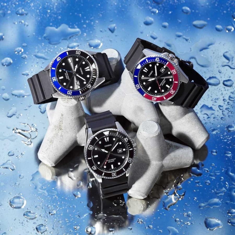 CASIO COLLECTION STANDARD MDV-107-1A2JF JDM Black Blue Analog 200M Water Resistant Men's Watch