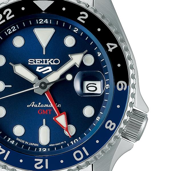 Seiko 5 Sports SKX Sports Style GMT Model SBSC003 Men's Mechanical Automatic Watch, Blue