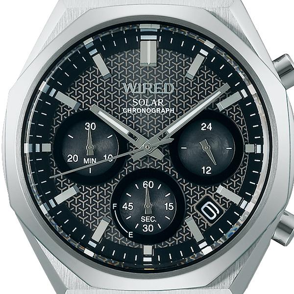 Seiko WIRED REFLECTION UPPER AGAD417 Men's Solar Chronograph Watch, Gray/Silver