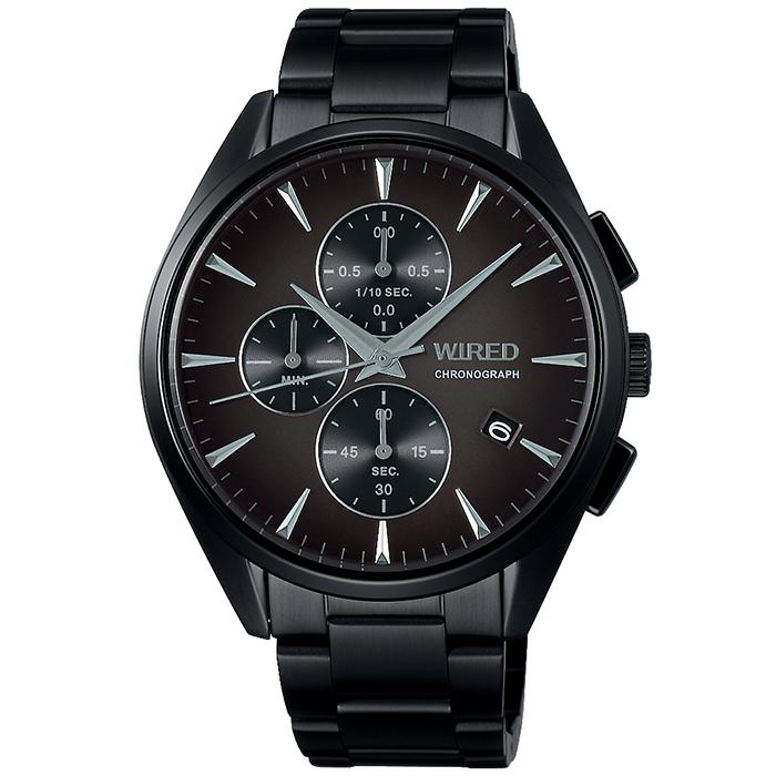 Seiko WIRED TOKYO SORA AGAT441 Men's Quartz Battery-Powered Chronograph Watch, Black