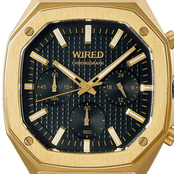 Seiko WIRED REFLECTION OCTAGON AGAT446 Men's Quartz Chronograph Watch, Gold