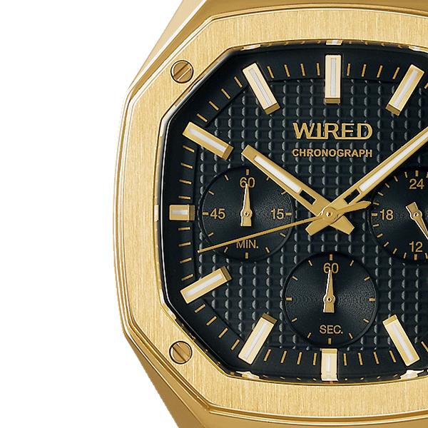 Seiko WIRED REFLECTION OCTAGON AGAT446 Men's Quartz Chronograph Watch, Gold