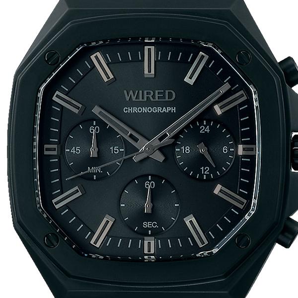 Seiko WIRED REFLECTION OCTAGON AGAT447 Men's Quartz Chronograph Watch, Black