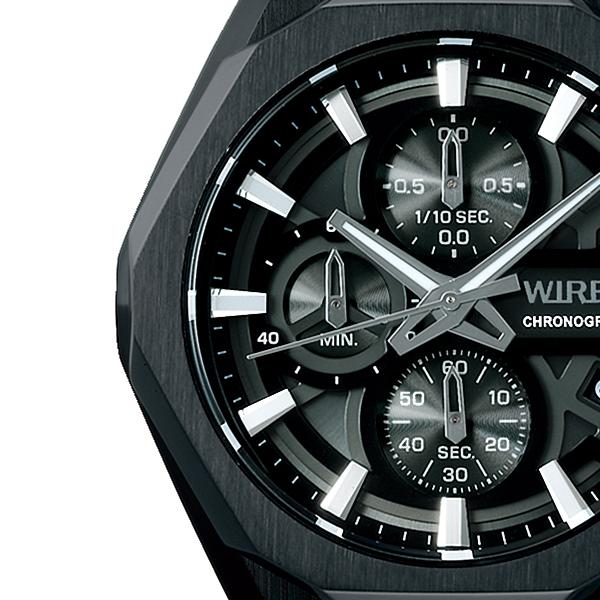 Seiko WIRED REFLECTION Chronograph Model AGAT449 Men's Quartz Watch, Black