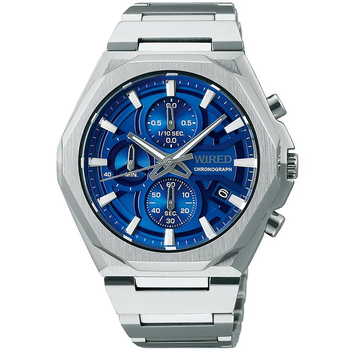 Seiko WIRED REFLECTION Chronograph Model AGAT452 Men's Quartz Watch, Blue