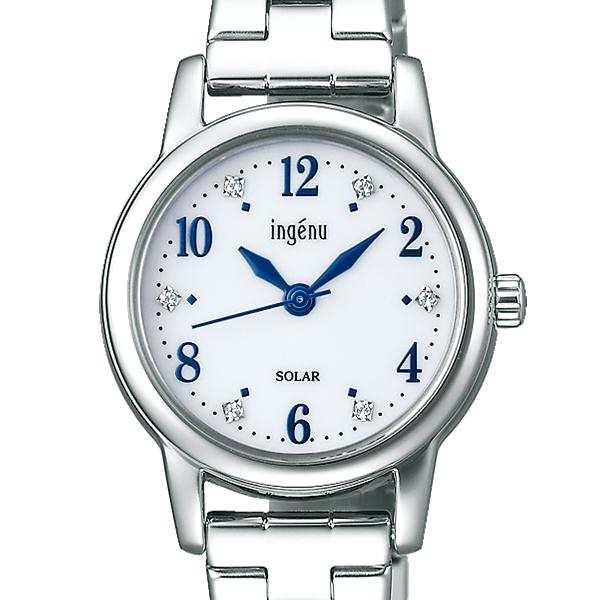 Alba Angenie Solar AHJD405 Women's Watch with Crystal Glass, White Dial, and Metal Band