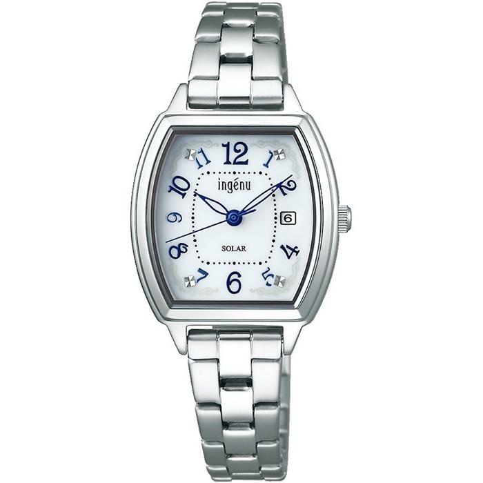 Alba Angenie Starting Solar Women's Watch, Tonneau Silver/White, Date Calendar, AHJD414