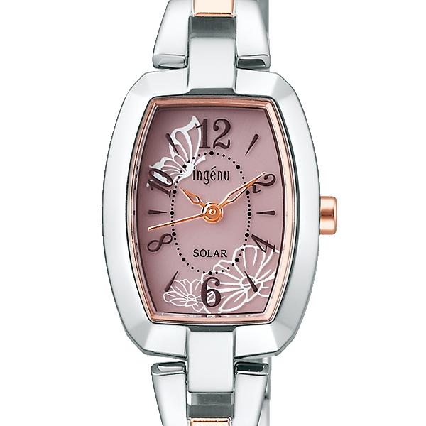 Alba Angeine Accessory Style Solar Watch AHJD423 Women's Tonneau Pink Dial Gold or Silver Metal Band