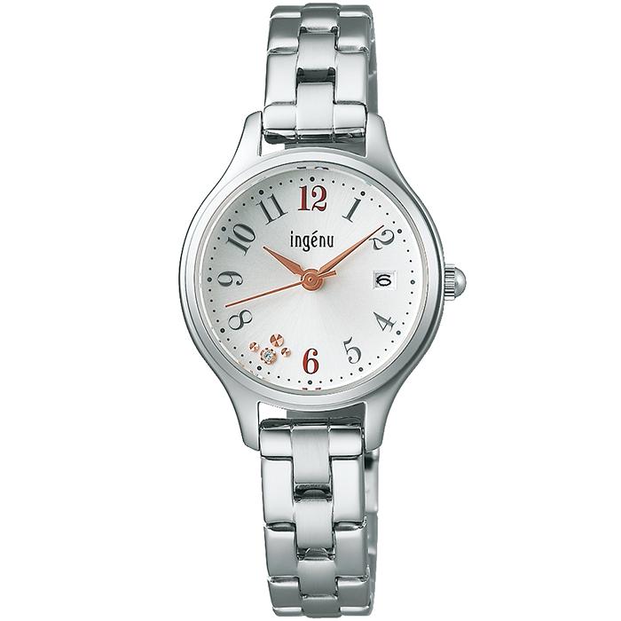 Alba Angeine Happy Seven AHJK464 Women's Battery-Operated Watch with White Dial, Metal Strap, and Arabic Numerals
