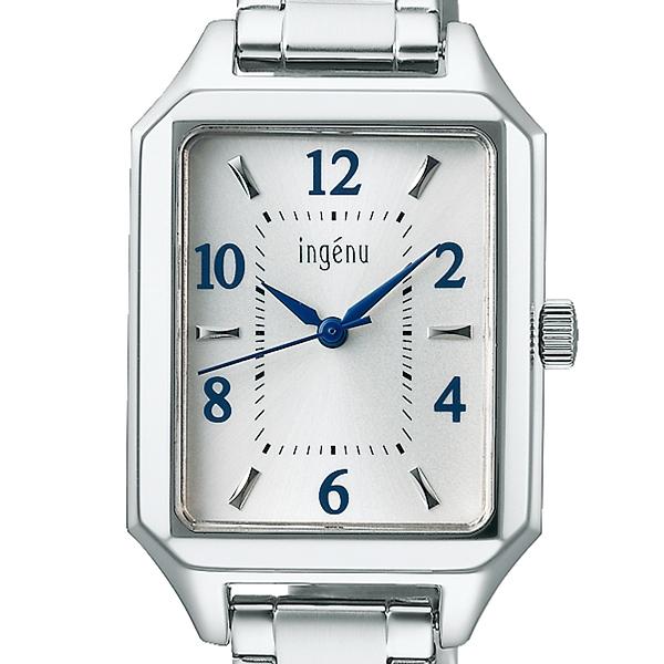 Alba Angenie Square Quartz AHJK468 Women's Battery-Operated Watch with White Dial and Silver Metal Band