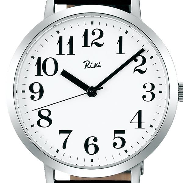 Alba Riki Standard AKPK424 Men's and Women's Quartz Watch, Battery-Operated, White Dial, Black Leather Strap