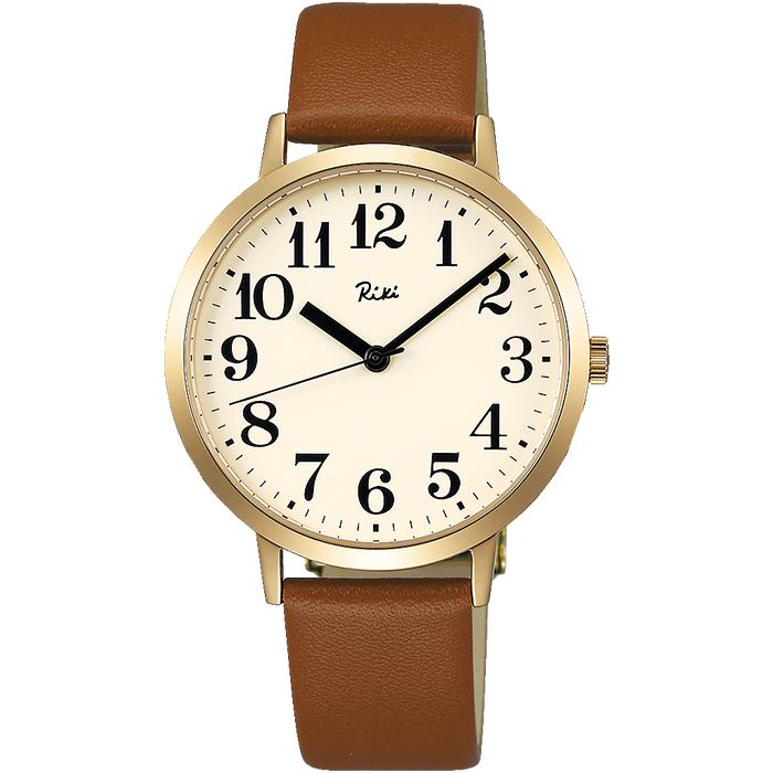 Alba Riki Standard AKPK427 Men's and Women's Quartz Watch with Battery Operated Brown Leather Strap