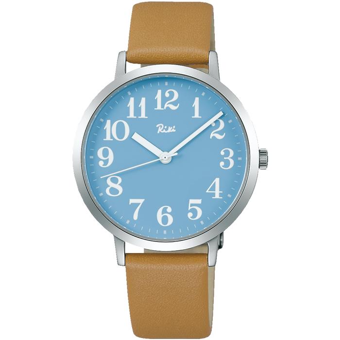 Alba Riki Standard AKPK428 Men's and Women's Quartz Watch, Battery-Operated, Blue Dial, Leather Strap