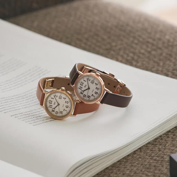 Alba Riki Solar AKQD402 Women's Watch with Camel Leather Strap