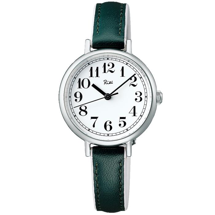 Alba Riki Traditional Color Series AKQK463 Women's Quartz Watch with Leather Strap, Black Wood Band