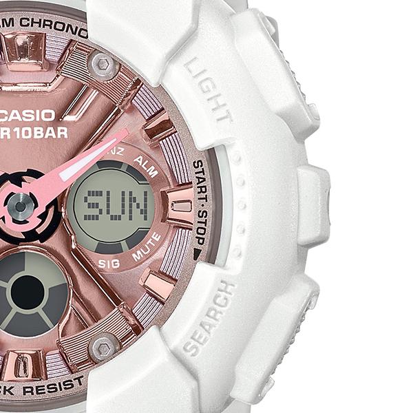 CASIO BABY‑G BA‑130‑7A1JF JDM Analog‑Digital Pink White Street Fashion Casual Women's Watch