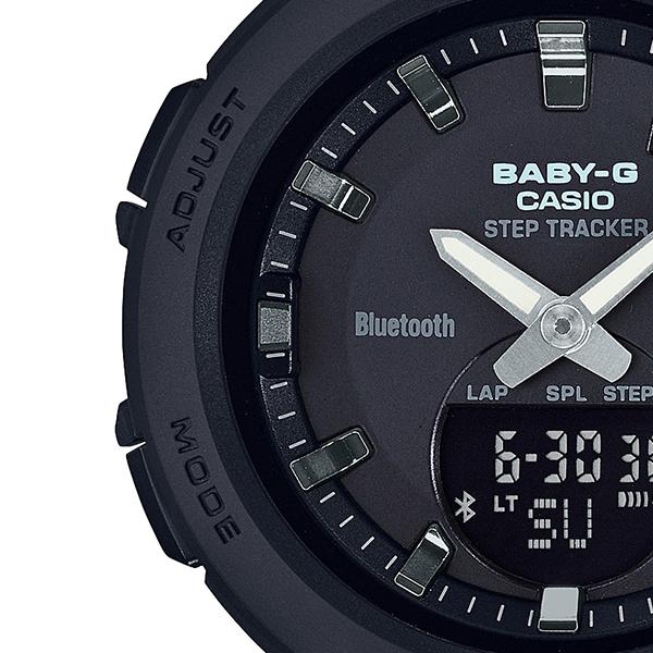 CASIO BABY‑G G‑SQUAD BSA‑B100‑1AJF JDM Mobile Link Step Tracker Analog‑Digital Black Women's Watch