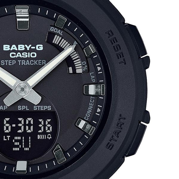 CASIO BABY‑G G‑SQUAD BSA‑B100‑1AJF JDM Mobile Link Step Tracker Analog‑Digital Black Women's Watch