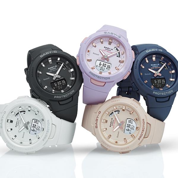 CASIO BABY‑G G‑SQUAD BSA‑B100‑1AJF JDM Mobile Link Step Tracker Analog‑Digital Black Women's Watch