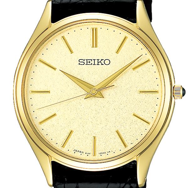 Seiko Dolce & Exceline Pair Quartz SACM150 Men's Leather Band Gold/Black