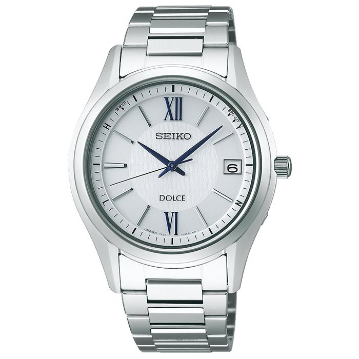 Seiko Dolce & Exceline Men's Solar Radio-Controlled Titanium White Watch SADZ185