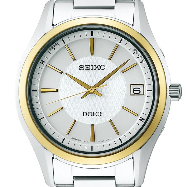 Seiko Dolce & Exceline Dolce SADZ188 Men's Solar Radio-Controlled Titanium Metal Band White