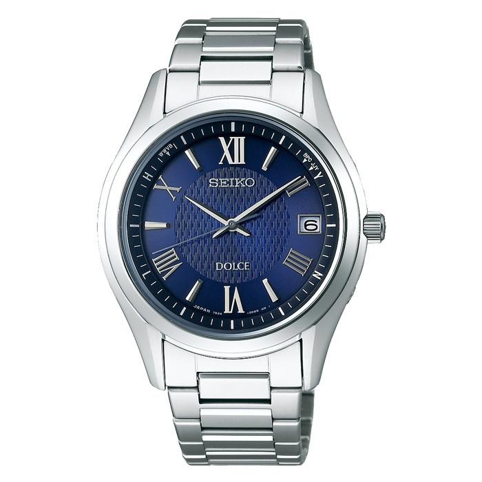 Seiko Dolce & Exceline Men's Solar Radio-Controlled Titanium Blue Watch SADZ197