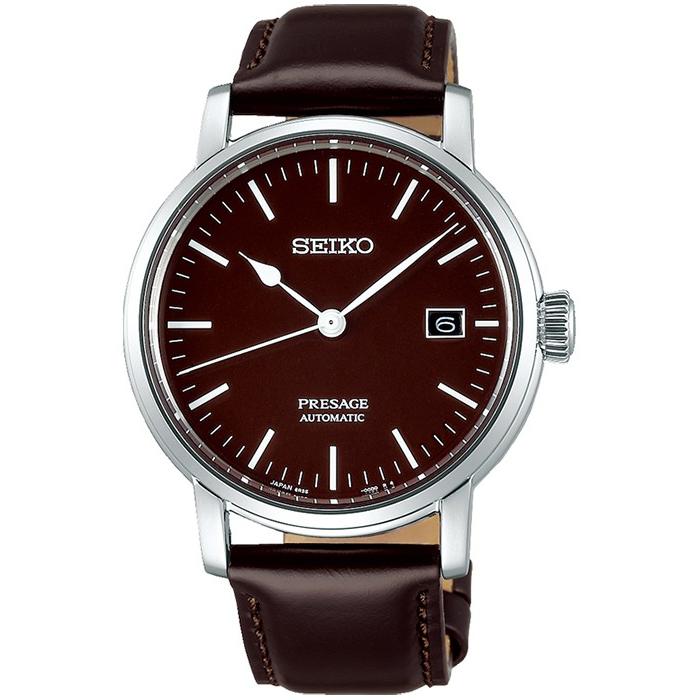 Seiko Presage Riki Watanabe Enamel Dial SARX067 Men's Mechanical Automatic Watch with Leather Strap, Exclusive Model