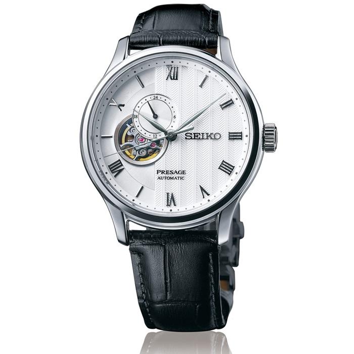 Seiko Presage Japanese Garden SARY095 Men's Mechanical Automatic Watch with White Leather Strap