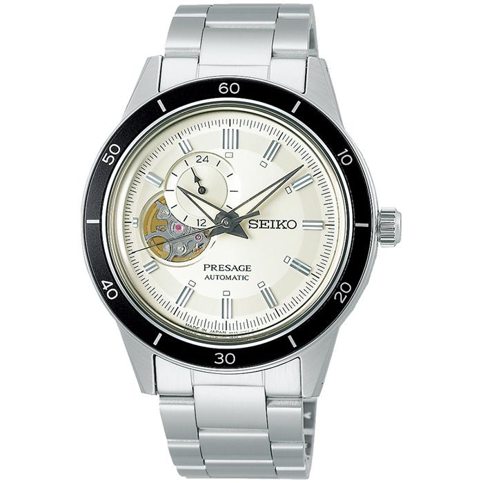 Seiko Presage Style 60's SARY189 Men's Mechanical Automatic Watch with Open Heart, Ivory