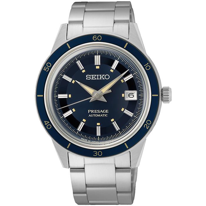 Seiko Presage Style 60's Shop Exclusive Model SARY223 Men's Mechanical Automatic Watch, Blue, Limited Edition