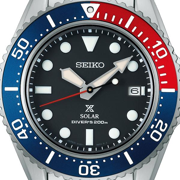 Seiko Prospex Diver Scuba Solar Men's Watch SBDJ053 with Black Dial and Pepsi-Colored Bezel