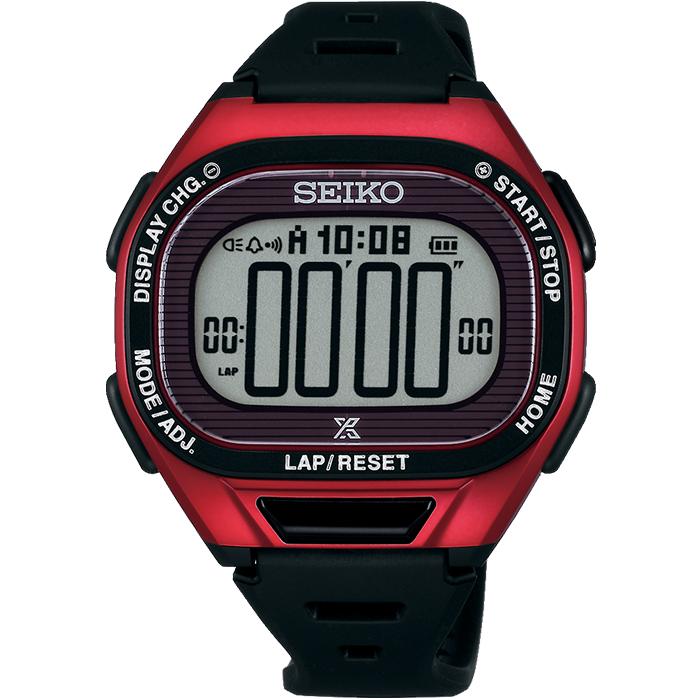 Seiko Prospex Super Runners SBEF047 Men's Solar Polyurethane Watch, Red