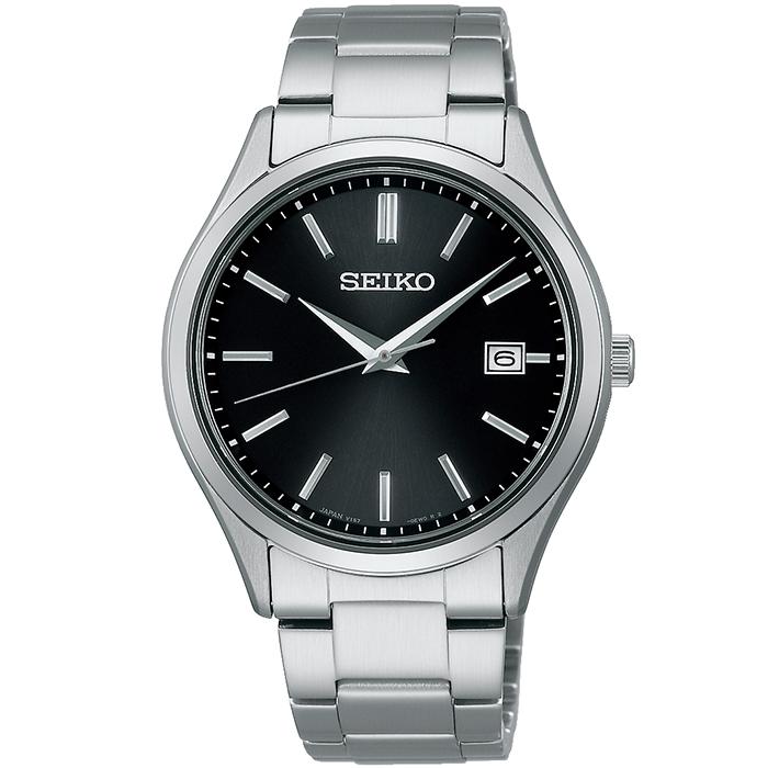 Seiko Selection S Series Pair SBPX147 Men's Solar Watch, 3 Hands, Calendar, Black