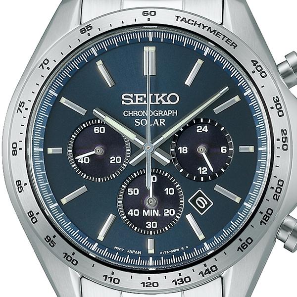 Seiko Selection S Series SBPY163 Men's Solar Chronograph Watch, Blue