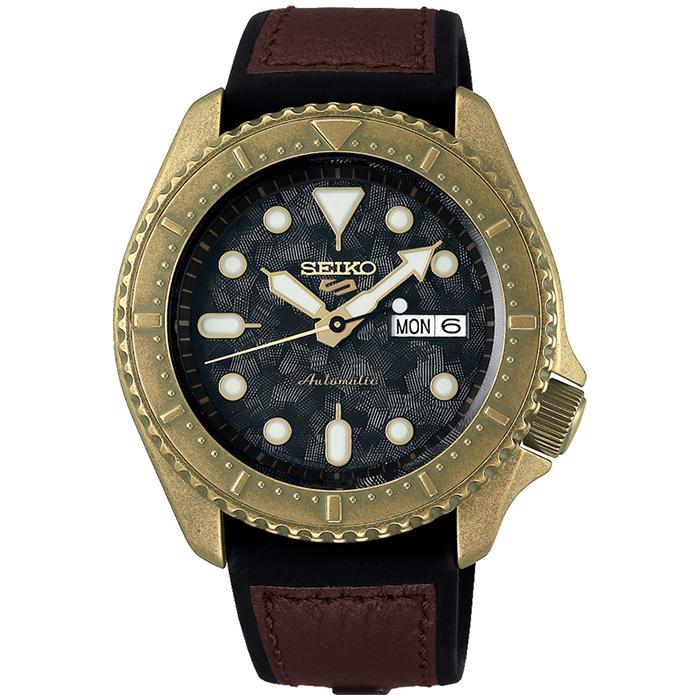 Seiko 5 Sports Specialist SBSA072 Men's Mechanical Automatic Watch with Black Leather Strap