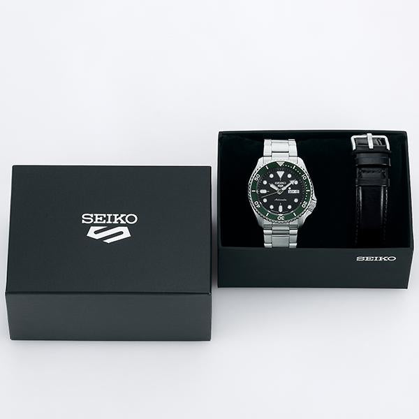 SEIKO 5 Sports Limited Edition SBSA107 JDM Automatic Day-Date Green Dial Stainless Steel Men's Watch with Interchangeable Band