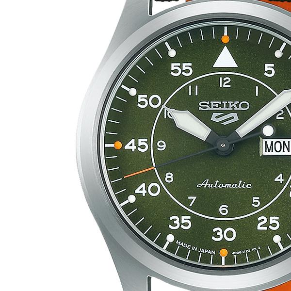 Seiko 5 Sports Field Street Style SBSA141 Men's Mechanical Automatic Watch with Nylon Strap, Green