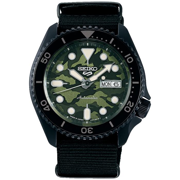 SEIKO 5 SPORTS SBSA173 JDM SKX Street Style Camouflage Automatic Black Nylon