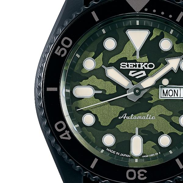SEIKO 5 SPORTS SBSA173 JDM SKX Street Style Camouflage Automatic Black Nylon