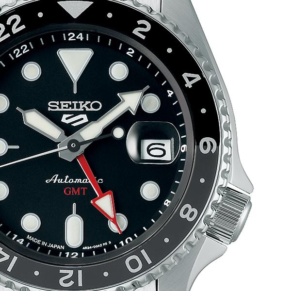 Seiko 5 Sports SKX Sports Style GMT Model SBSC001 Men's Mechanical Automatic Watch, Black