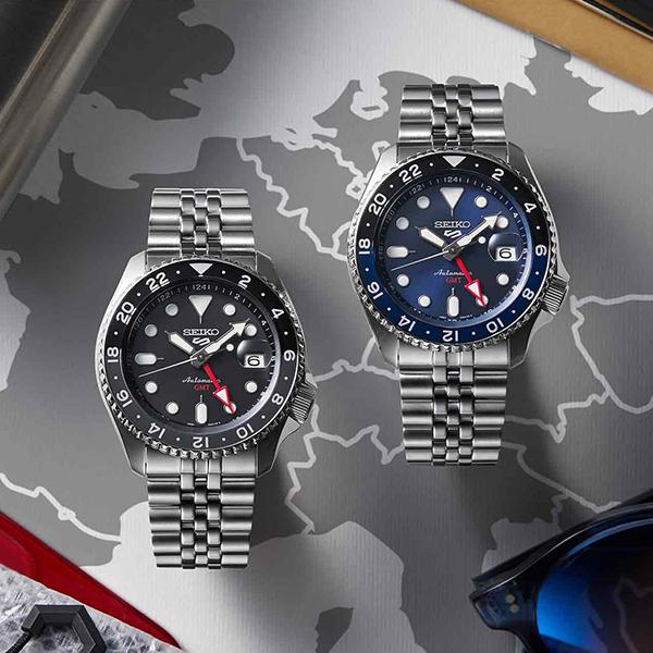 Seiko 5 Sports SKX Sports Style GMT Model SBSC001 Men's Mechanical Automatic Watch, Black
