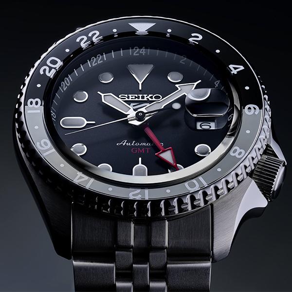 Seiko 5 Sports SKX Sports Style GMT Model SBSC001 Men's Mechanical Automatic Watch, Black