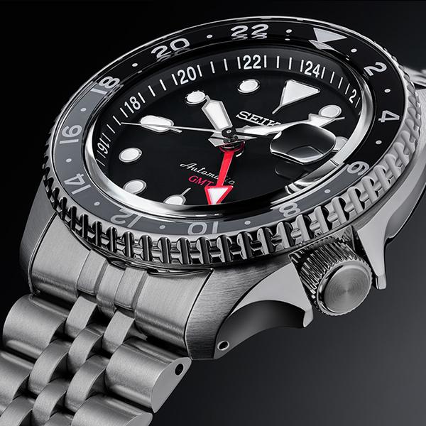Seiko 5 Sports SKX Sports Style GMT Model SBSC001 Men's Mechanical Automatic Watch, Black