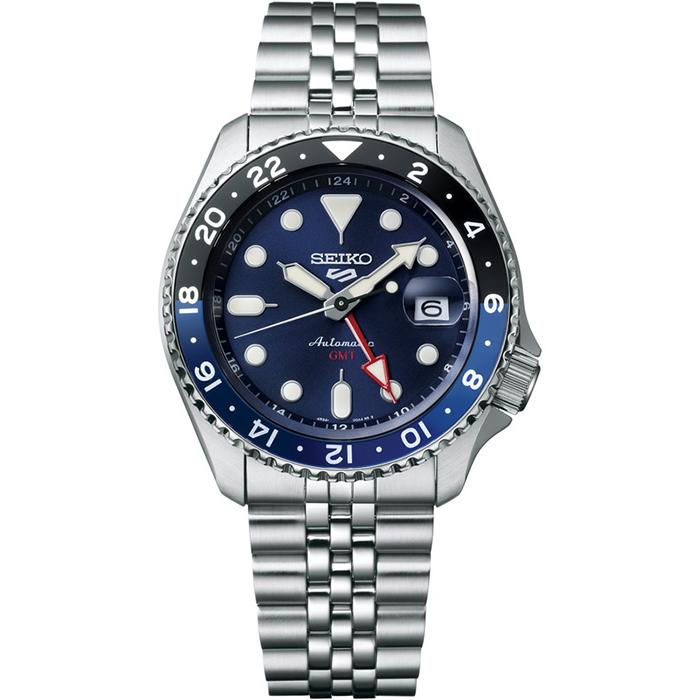 Seiko 5 Sports SKX Sports Style GMT Model SBSC003 Men's Mechanical Automatic Watch, Blue